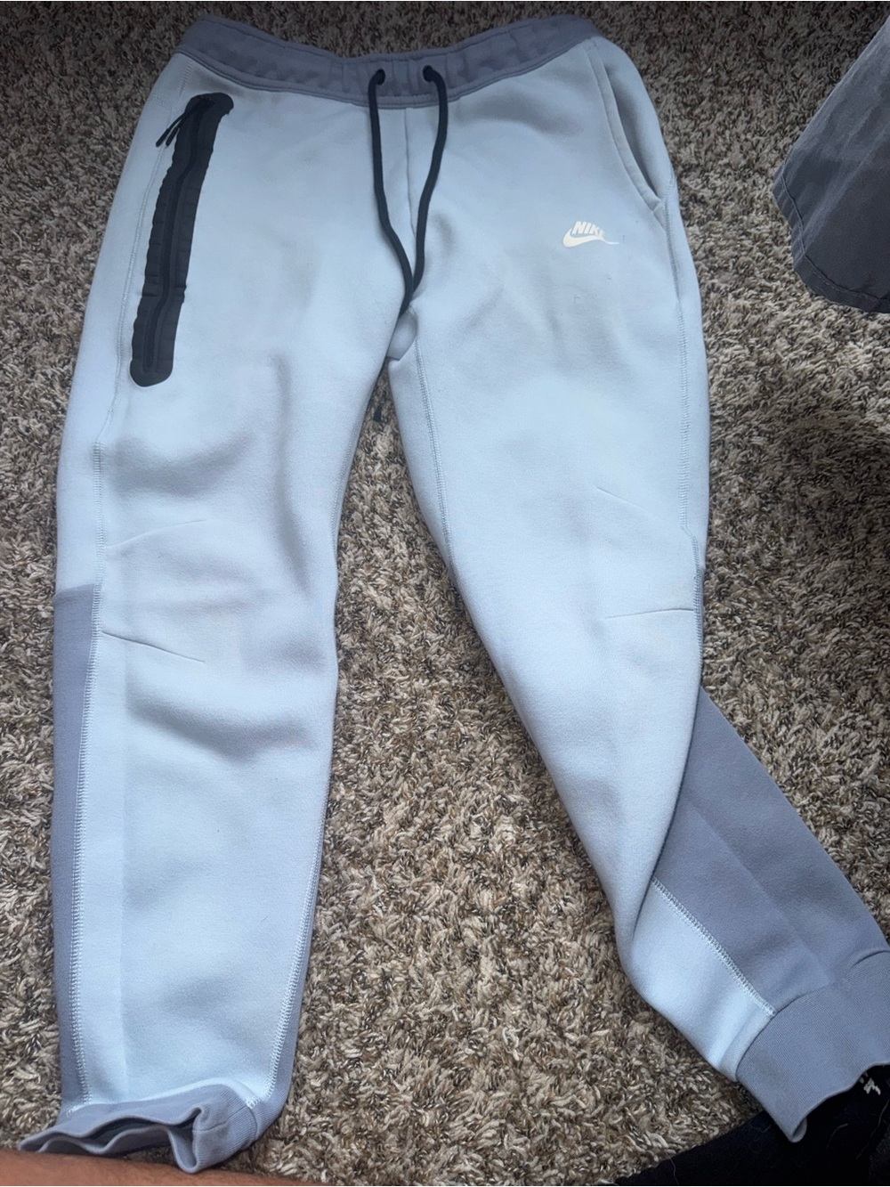Nike Light Blue and Gray Kids Fleece Joggers